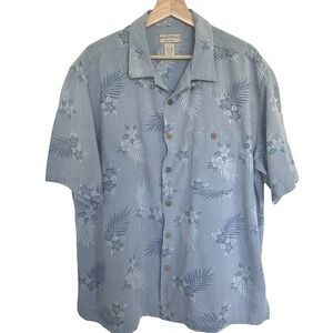 Boca Classic‎ Island Wear Shirt Size XL Hawaiian Short Sleeve Blue Tropical Boho
